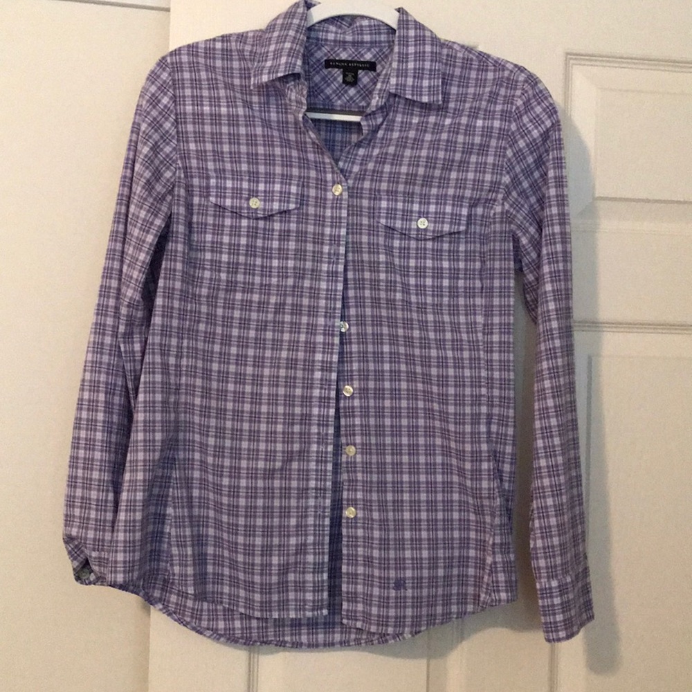 Banana Republic plaid button down size MP
